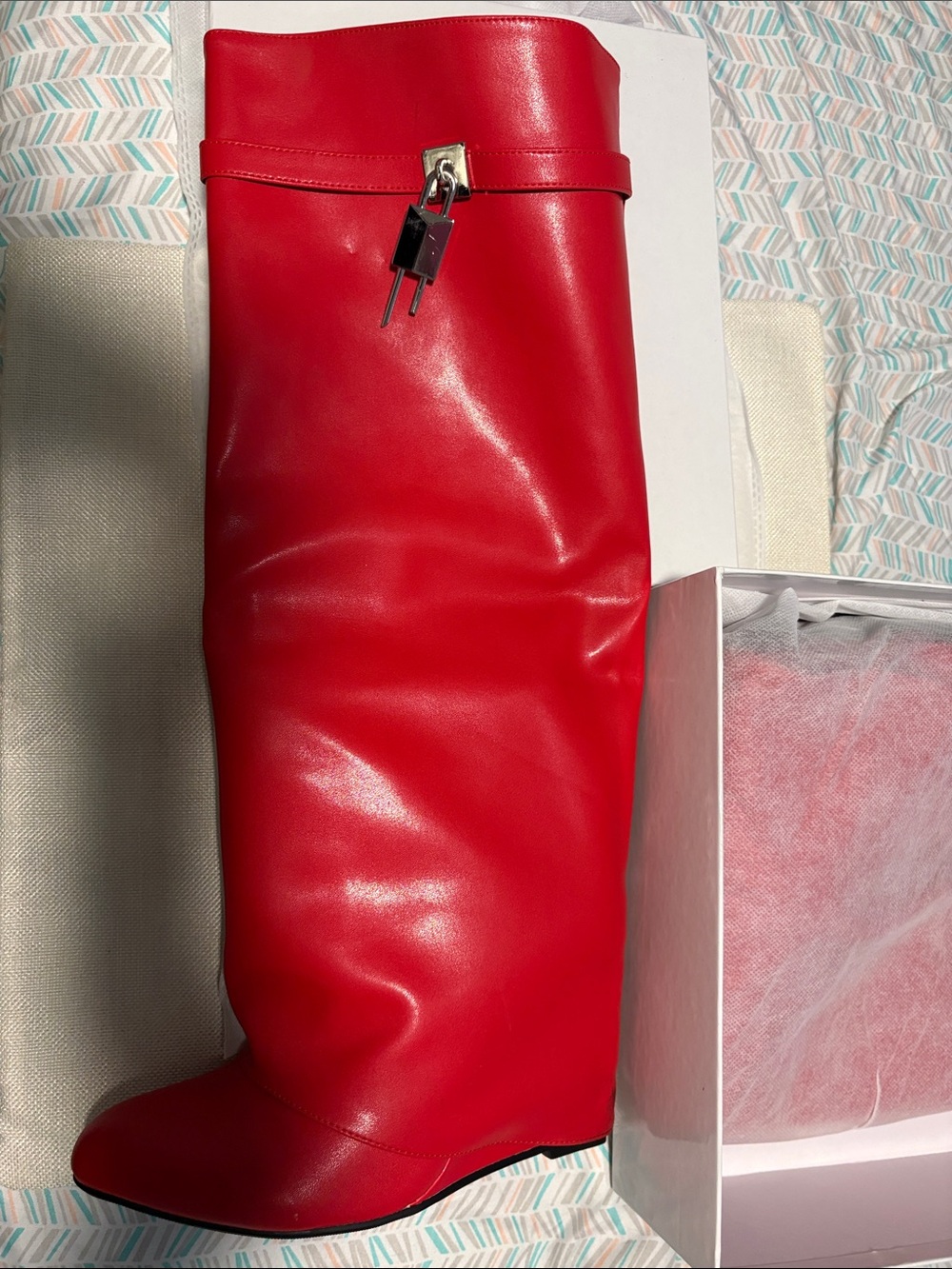 Red Women's Tall Leather Boots